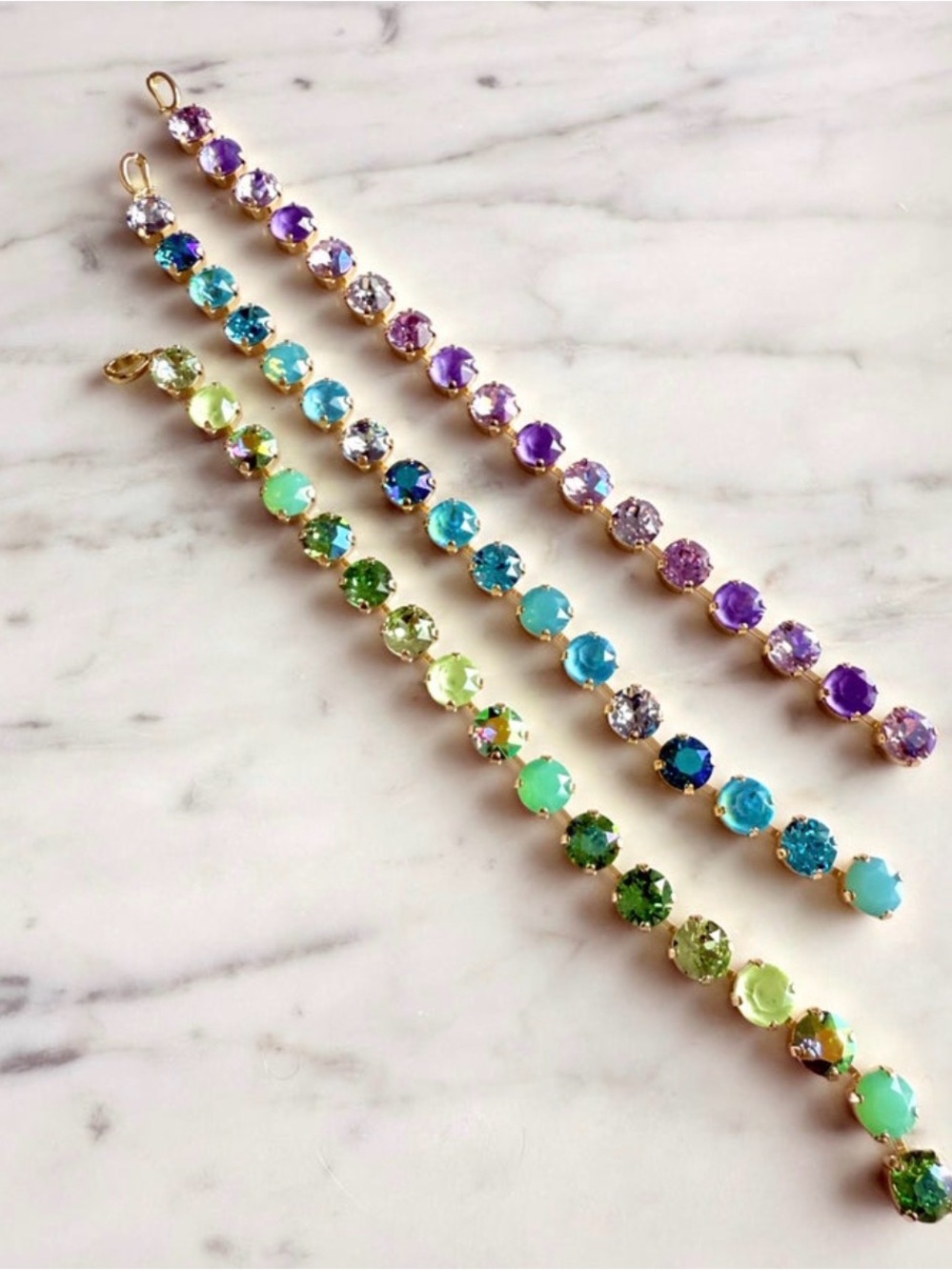 WAFA Gold-Plated Multi-BLUE Austrian Crystal Necklace charm/anklet